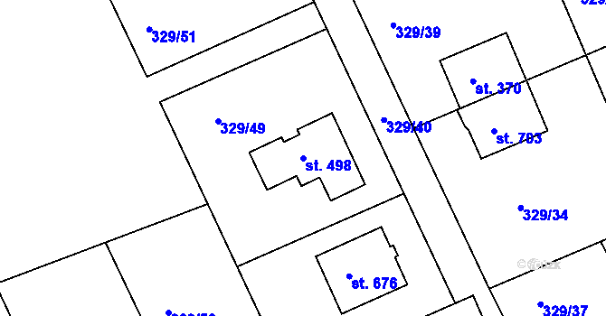Parcela st. 498 v KÚ Horní Soběšovice, Katastrální mapa