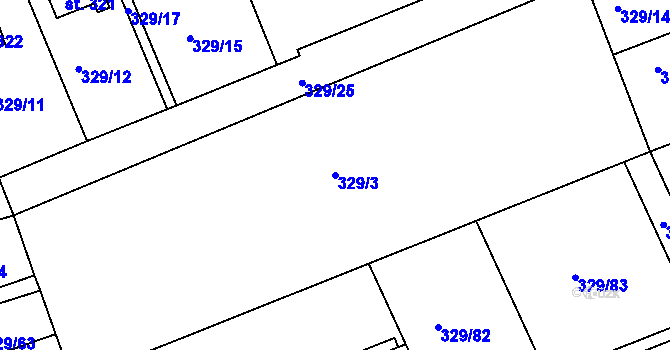 Parcela st. 329/3 v KÚ Horní Soběšovice, Katastrální mapa