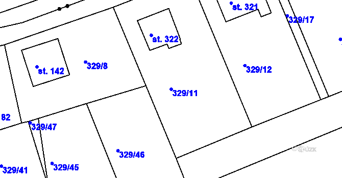 Parcela st. 329/11 v KÚ Horní Soběšovice, Katastrální mapa