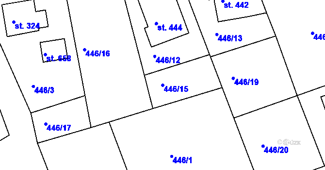 Parcela st. 446/15 v KÚ Horní Soběšovice, Katastrální mapa