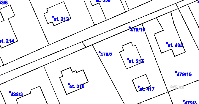 Parcela st. 479/2 v KÚ Horní Soběšovice, Katastrální mapa
