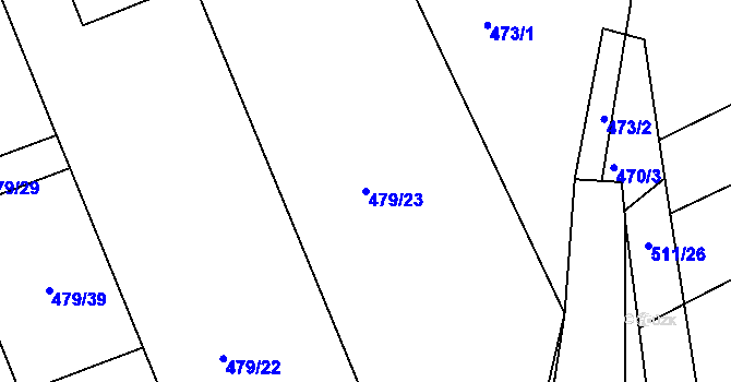 Parcela st. 479/23 v KÚ Horní Soběšovice, Katastrální mapa