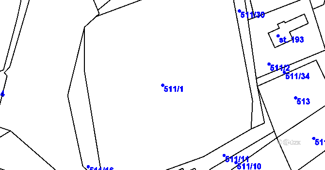 Parcela st. 511/1 v KÚ Horní Soběšovice, Katastrální mapa