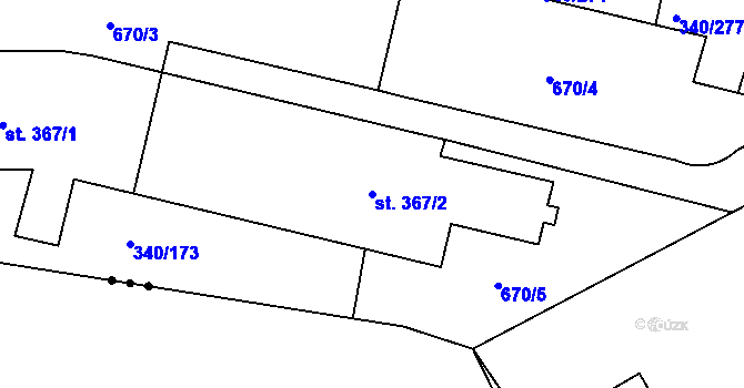 Parcela st. 367/2 v KÚ Horní Soběšovice, Katastrální mapa