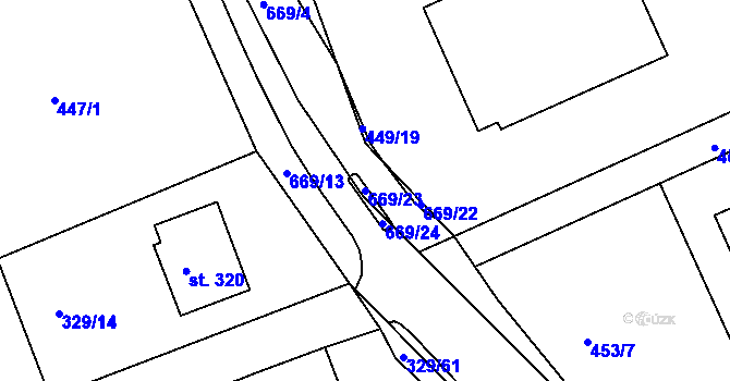 Parcela st. 669/23 v KÚ Horní Soběšovice, Katastrální mapa