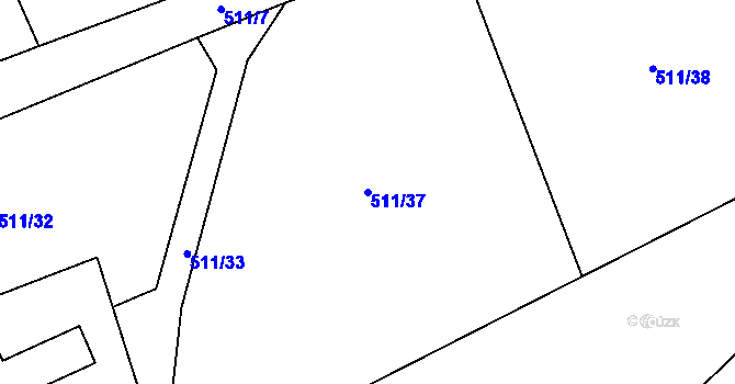 Parcela st. 511/37 v KÚ Horní Soběšovice, Katastrální mapa