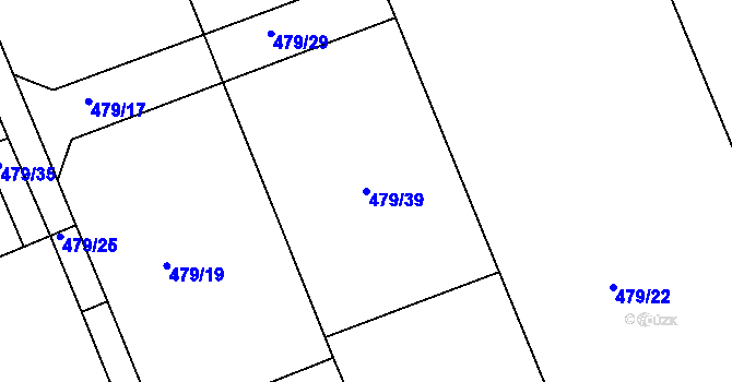 Parcela st. 479/39 v KÚ Horní Soběšovice, Katastrální mapa