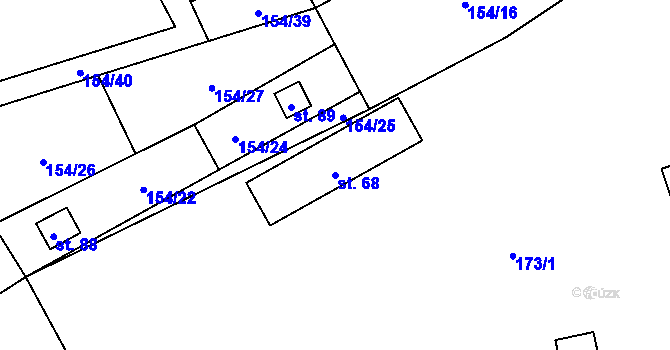 Parcela st. 68 v KÚ Dolní Soběšovice, Katastrální mapa