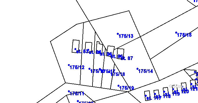 Parcela st. 85 v KÚ Dolní Soběšovice, Katastrální mapa