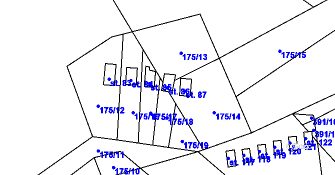 Parcela st. 86 v KÚ Dolní Soběšovice, Katastrální mapa