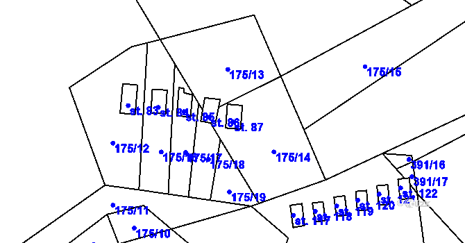 Parcela st. 87 v KÚ Dolní Soběšovice, Katastrální mapa