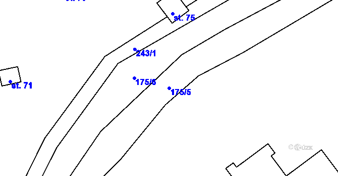 Parcela st. 175/5 v KÚ Dolní Soběšovice, Katastrální mapa