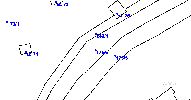 Parcela st. 175/6 v KÚ Dolní Soběšovice, Katastrální mapa