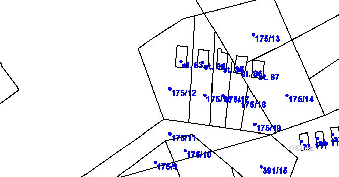 Parcela st. 175/12 v KÚ Dolní Soběšovice, Katastrální mapa