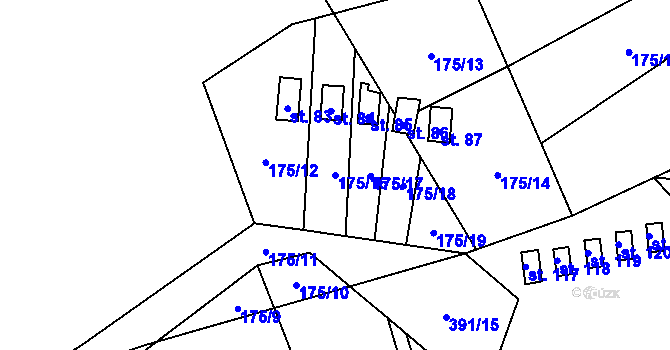 Parcela st. 175/16 v KÚ Dolní Soběšovice, Katastrální mapa