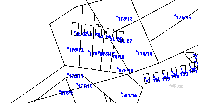 Parcela st. 175/17 v KÚ Dolní Soběšovice, Katastrální mapa