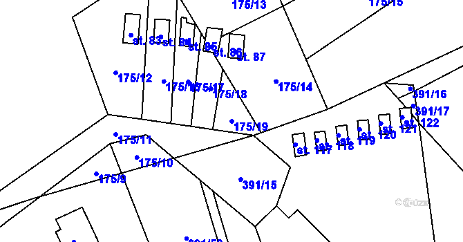 Parcela st. 175/19 v KÚ Dolní Soběšovice, Katastrální mapa