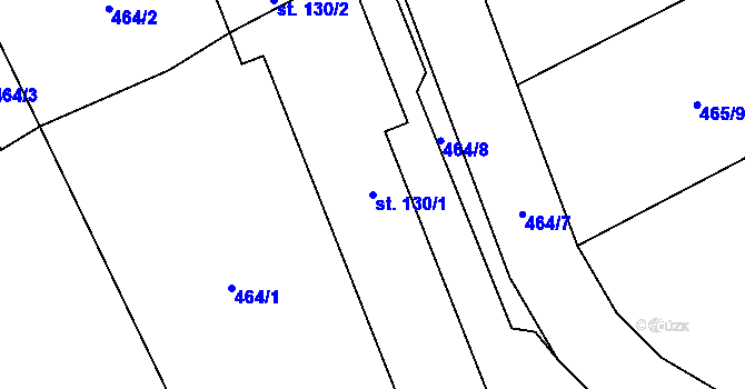 Parcela st. 130/1 v KÚ Sobětuchy, Katastrální mapa
