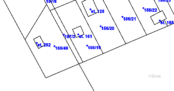 Parcela st. 156/19 v KÚ Sobětuchy, Katastrální mapa