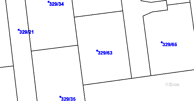 Parcela st. 329/63 v KÚ Sobětuchy, Katastrální mapa