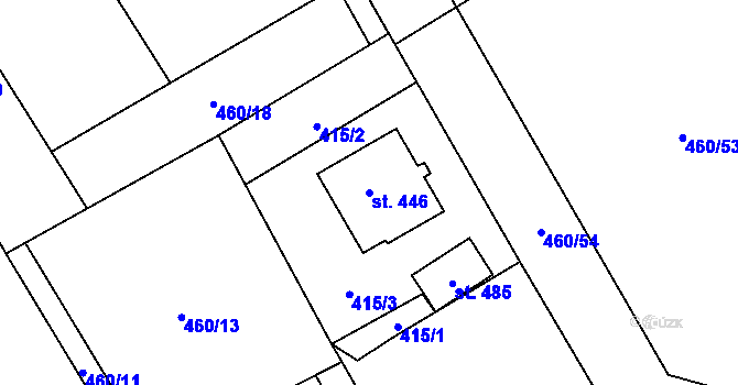 Parcela st. 446 v KÚ Sobětuchy, Katastrální mapa