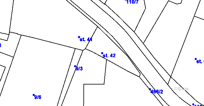 Parcela st. 42 v KÚ Stolany, Katastrální mapa