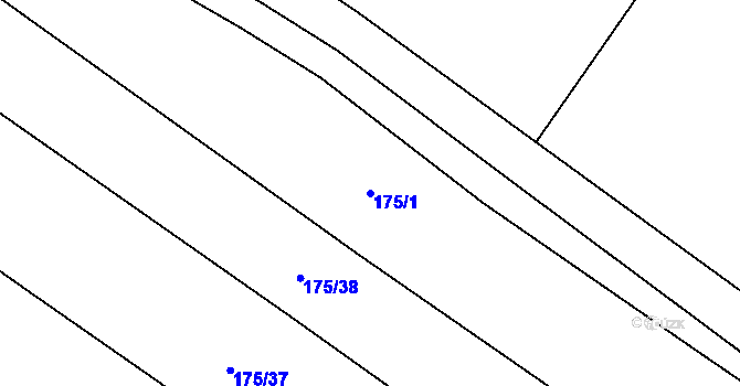 Parcela st. 175/1 v KÚ Stolany, Katastrální mapa