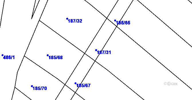 Parcela st. 187/31 v KÚ Stolany, Katastrální mapa