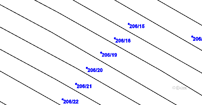 Parcela st. 206/19 v KÚ Stolany, Katastrální mapa