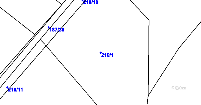 Parcela st. 210/1 v KÚ Stolany, Katastrální mapa