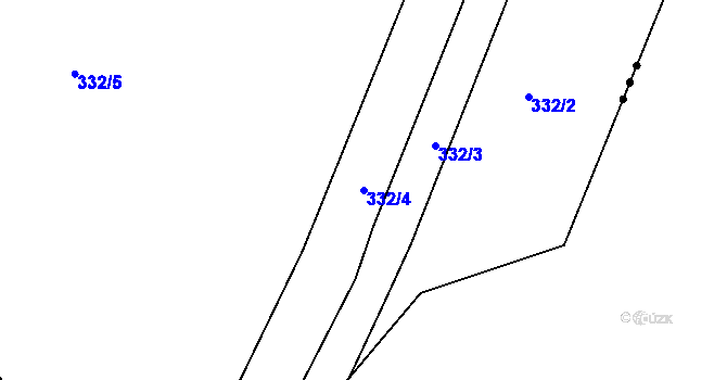 Parcela st. 332/4 v KÚ Stolany, Katastrální mapa
