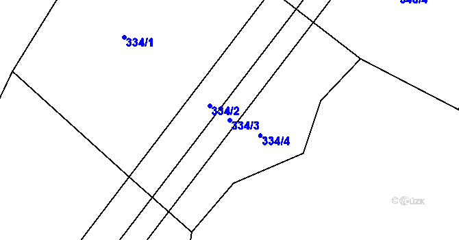 Parcela st. 334/3 v KÚ Stolany, Katastrální mapa