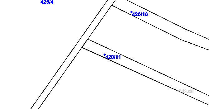 Parcela st. 420/11 v KÚ Stolany, Katastrální mapa
