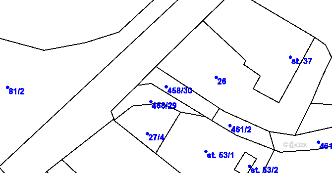 Parcela st. 458/30 v KÚ Stolany, Katastrální mapa