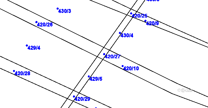 Parcela st. 420/27 v KÚ Stolany, Katastrální mapa