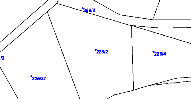 Parcela st. 225/2 v KÚ Sobětuš, Katastrální mapa