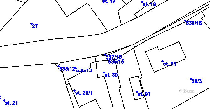 Parcela st. 557/10 v KÚ Sobětuš, Katastrální mapa