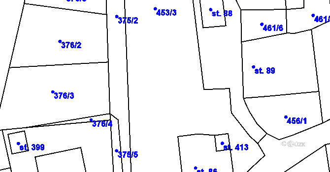 Parcela st. 87 v KÚ Sobíňov, Katastrální mapa