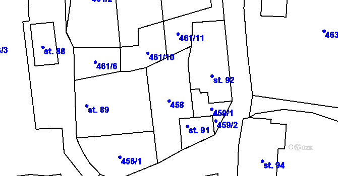 Parcela st. 90 v KÚ Sobíňov, Katastrální mapa