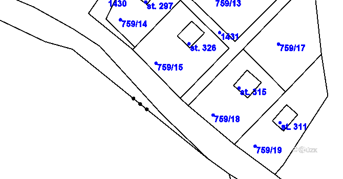 Parcela st. 759/22 v KÚ Sobíňov, Katastrální mapa