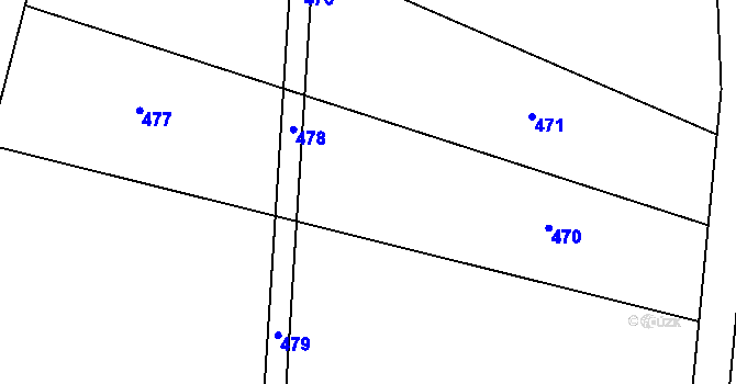 Parcela st. 94/5 v KÚ Sobíšky, Katastrální mapa