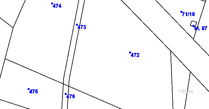 Parcela st. 94/1 v KÚ Sobíšky, Katastrální mapa