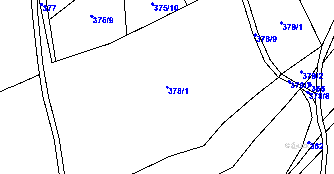 Parcela st. 378/1 v KÚ Sobkovice, Katastrální mapa