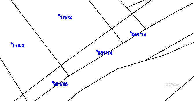 Parcela st. 851/14 v KÚ Sobkovice, Katastrální mapa
