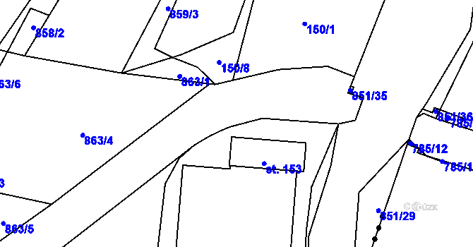 Parcela st. 943/3 v KÚ Sobkovice, Katastrální mapa