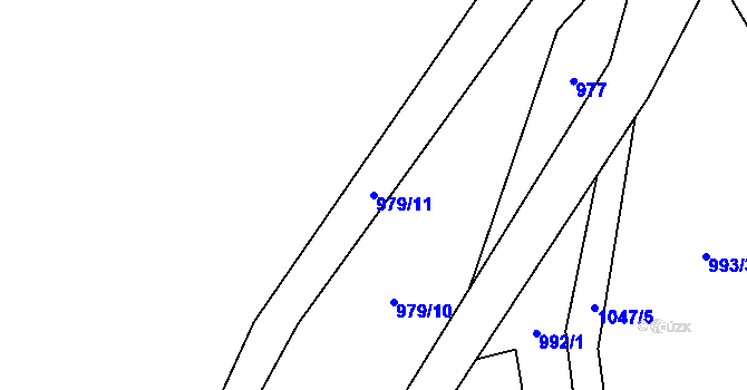 Parcela st. 979/11 v KÚ Rudoltice u Sobotína, Katastrální mapa