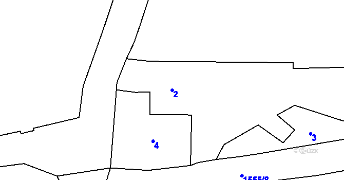 Parcela st. 2 v KÚ Sobotín, Katastrální mapa