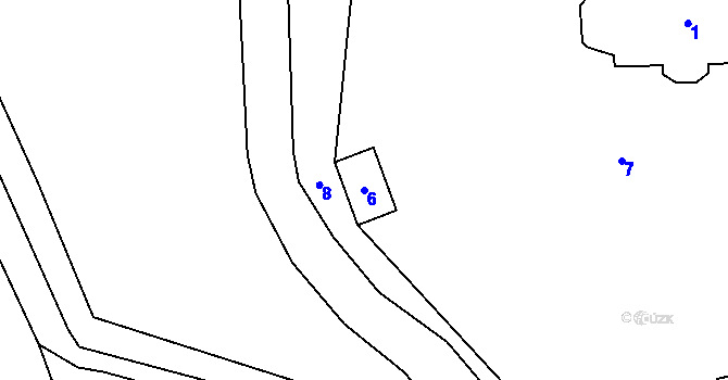 Parcela st. 6 v KÚ Sobotín, Katastrální mapa