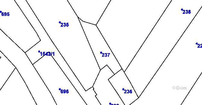 Parcela st. 237 v KÚ Sobotín, Katastrální mapa