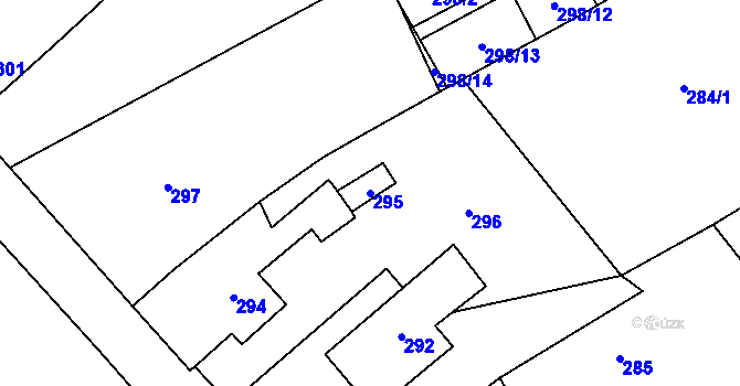 Parcela st. 295 v KÚ Sobotín, Katastrální mapa